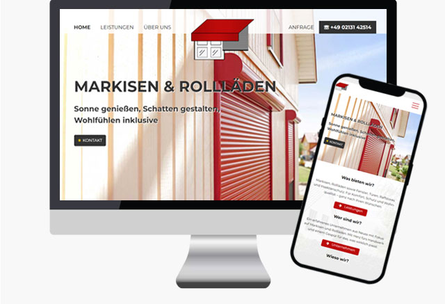 Neue Unternehmenswebsite von Clahsen Rollläden & Markisen in Desktop- und Mobilansicht